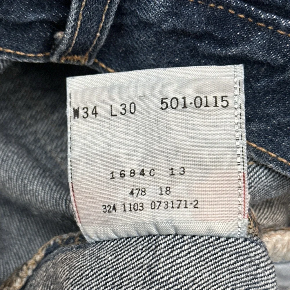 Vintage Y2K Levi's 501 0115 Jeans Men's‎ 32x30* Button Fly Dark Wash Denim EUC